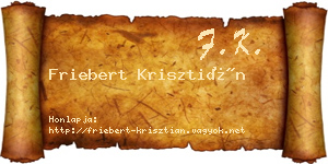 Friebert Krisztián névjegykártya